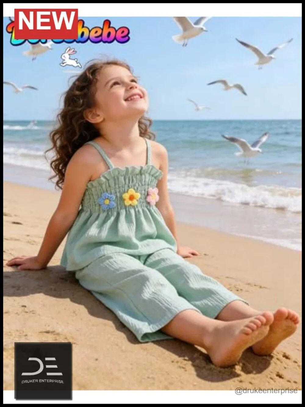Toddler Girl Sleeveless Smocked Camisole Linen Pants 2PC Outfit Set Summer